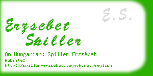 erzsebet spiller business card